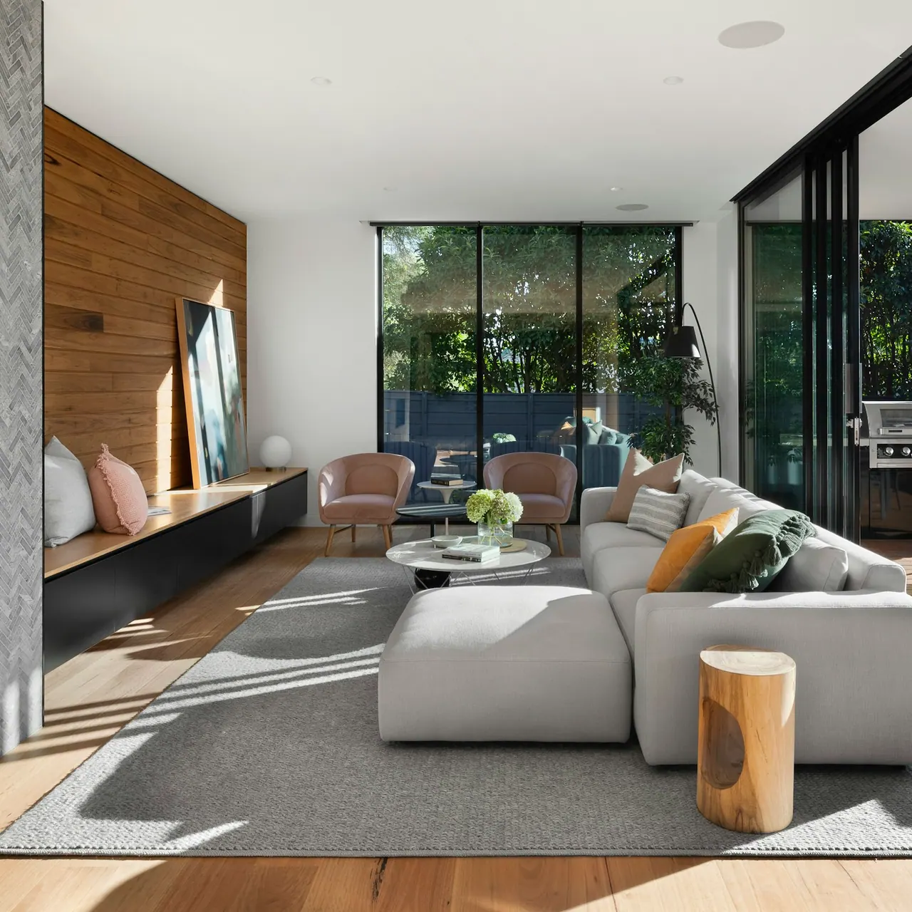 Hoekbank Lucca in een open woonkamer